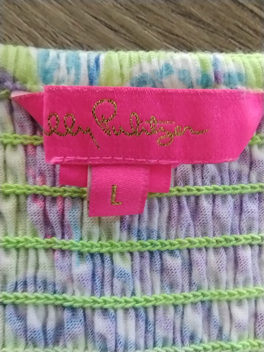 Lilly Pulitzer Jilly Smocked Midi Dress Dew Drop Stay Fly Floral L - Picture 8 of 11